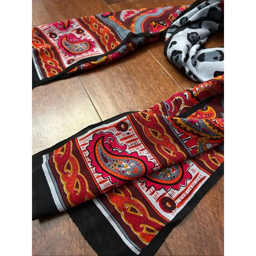 Morgan Taylor 100% Silk Paisley Print Scarf, Multicolored
